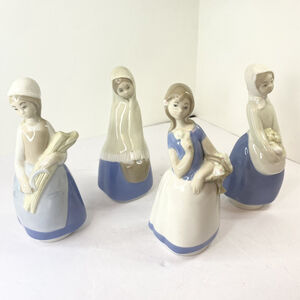 Vintage REX VALENCIA Handmade In Spain Porcelain Figurine - 4 Figurines 1980s